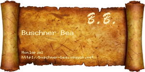 Buschner Bea névjegykártya